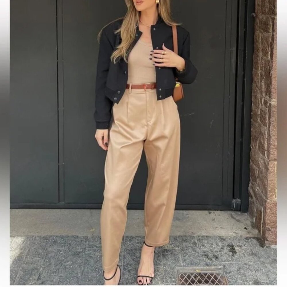 Zara High rise pleated chinos size 6